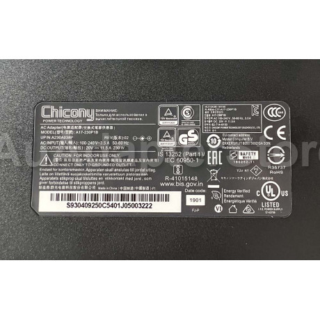 Original Slim 230W Clevo V155RNCQ charger